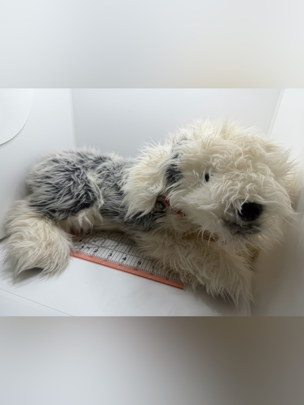FAO Schwarz Floppy Fur Puppy Plush - Cream and Gray